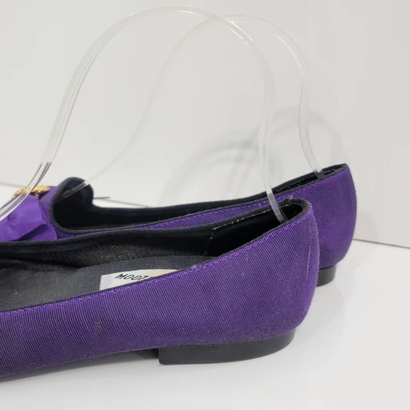 MOOTSIES TOOTSIES Gold Jeweled Bow Purple Skimmer Flats - Picture 3 of 13